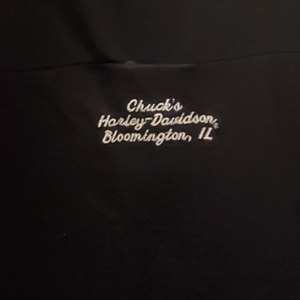 Ladies / Womens size M cap sleeve black Harley-Davidson top sheer on top back - Picture 10 of 10
